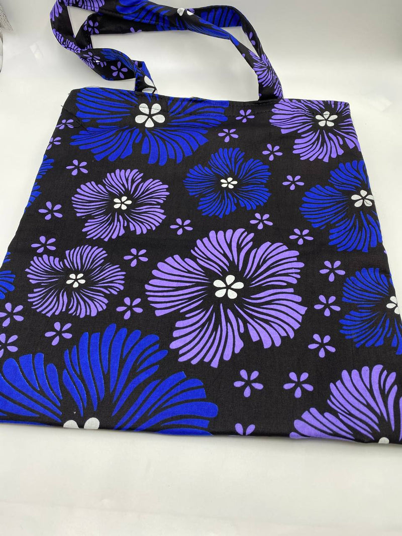 Kemi Purple and Blue Ankara Tote Bag | African Print