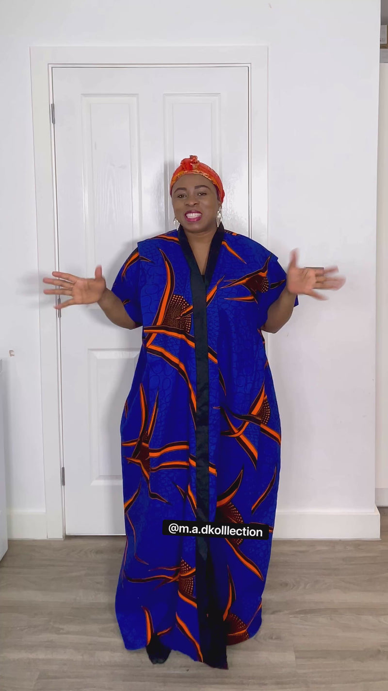 Brisa Ankara Bubu Dress | Blue African Print