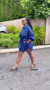 Imani Ankara Shirt Dress | Blue African Print