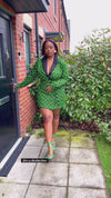 Khloe Mini Jacket Dress (Green Color)