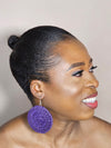 Purple Circle Rattan Earring | African Rattan