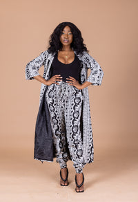 Amanda Ankara High waisted Trouser | Black and White African Print