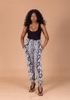 Amanda Ankara High waisted Trouser | Black and White African Print