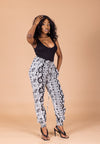 Amanda Ankara High waisted Trouser | Black and White African Print