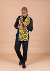 Sarki Neck Ankara Scarf for Men | Yellow and White Multicolored African Print