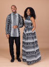 Ava Ankara Maxi Dress | Black and white African Tribal Print