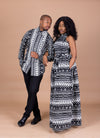 Ava Ankara Maxi Dress | Black and white African Tribal Print