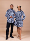 Smith Ankara Men Long-sleeved  Shirt | Black and White African Print