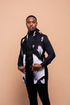 Carson Ankara Neck Scarf for Men | Black and White African Print