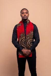 Colton Neck Scarf for Men | Red African Print