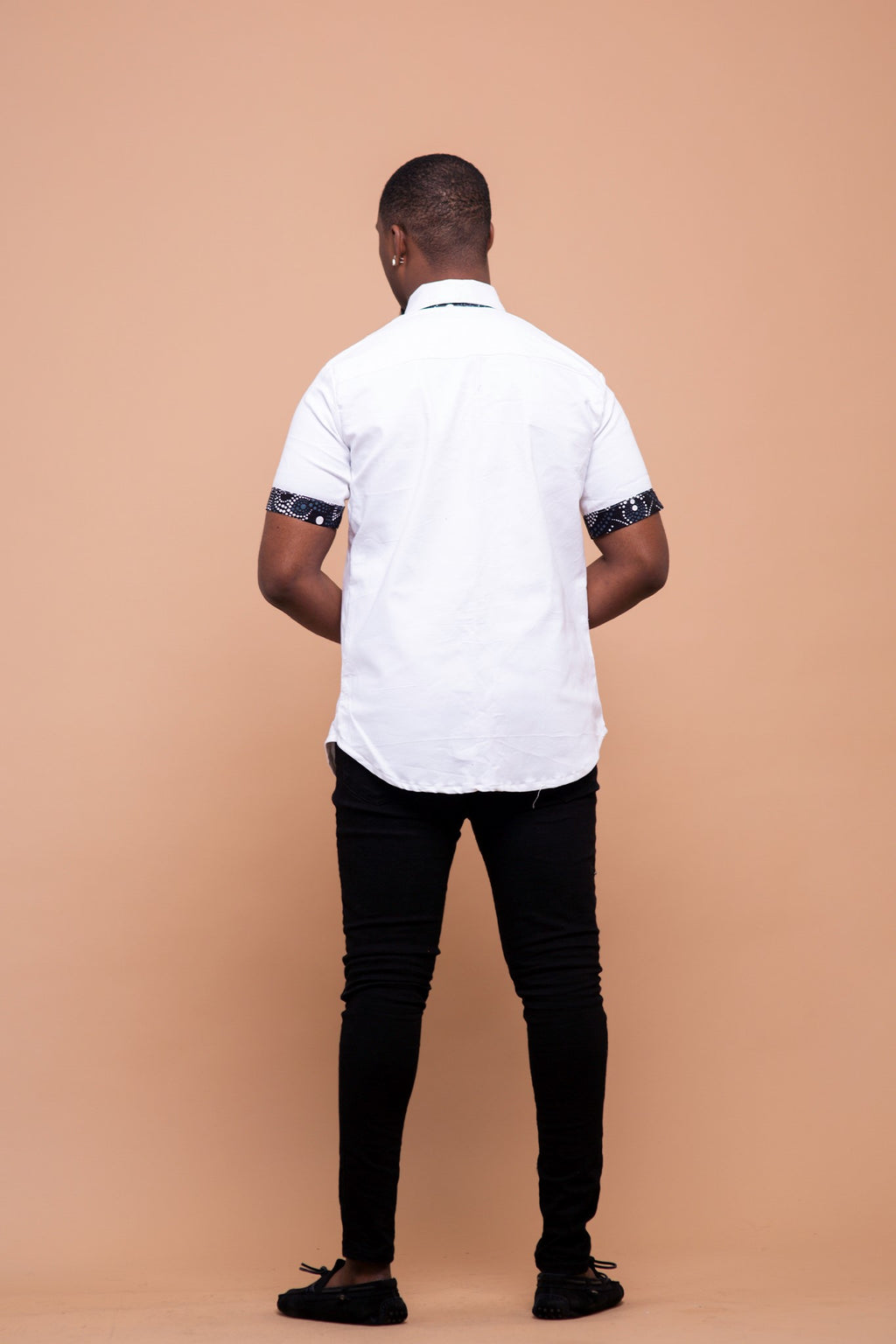 Dom Ankara Men Shirt | White and Mixed African Print