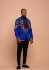 Carter Ankara Men Blazer | Blue African Print