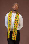 Theodore Ankara Yellow Stars Print Neck Scarf for Men