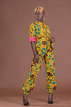 Micha Yellow and Pink Ankara Jumpsuit | African Print