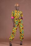 Micha Yellow and Pink Ankara Jumpsuit | African Print