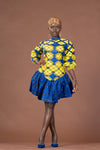 Ana Ankara Mini Dress | Yellow and Blue African Print