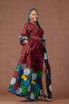 Anwuli Ankara Maxi Dress | Red Multicolored African Print