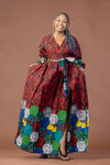 Anwuli Ankara Maxi Dress | Red Multicolored African Print