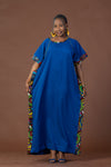 Ginika Maxi Dress | Blue and Ankara African Print