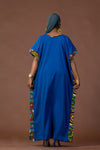 Ginika Maxi Dress | Blue and Ankara African Print