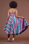 Teyana Ankara Strapless Midaxi Dress | Pink and Blue African Print