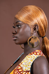 Gold Plated African Map Earring