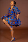 Jiji Ankara Midi Dress | Blue African Print