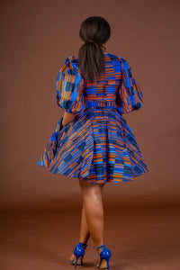 Jiji Ankara Midi Dress | Blue African Print