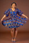 Jiji Ankara Midi Dress | Blue African Print