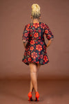 Janie Ankara Shirt Dress | Black and Red African Print