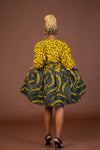 Selena Ankara Midi Dress | Yellow African Print