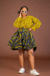 Selena Ankara Midi Dress | Yellow African Print