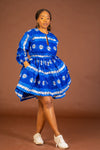 Scarlet Ankara Midi Dress | Blue African Print