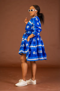 Scarlet Ankara Midi Dress | Blue African Print