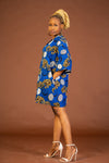 Amarachi Ankara Kimono Jacket | Blue African Print