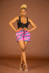 Aniebiet Ankara High Waisted Shorts | Pink African Print