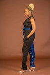 Mandy Ankara Jumpsuit | Blue and Black African Print