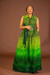 Amari Ankara Maxi Dress/Green African Print