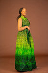 Amari Ankara Maxi Dress/Green African Print