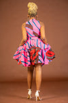 Zara Ankara Sleeveless Dress | Pink and Red African Print