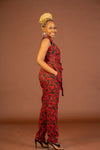 Micheala Ankara Jumpsuit | Red African Print