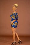 Tamara Ankara Short | Blue and Gold African Print