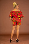 Tyler Ankara Shorts | Red and Yellow African Print