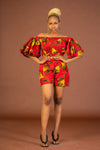 Tyler Ankara Shorts | Red and Yellow African Print