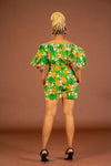 Tonia Ankara Shorts | Green African Print