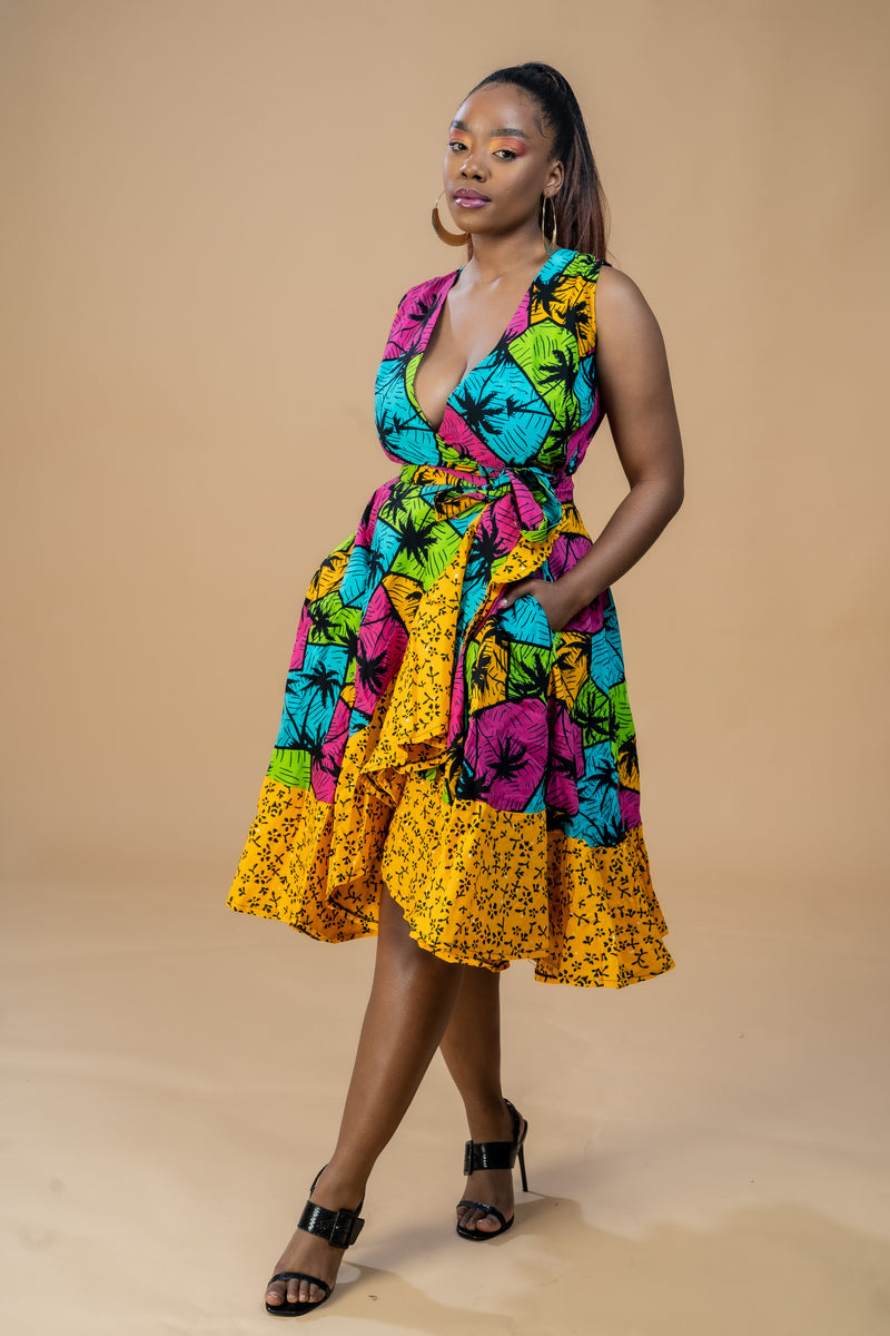 Bisi Ankara Wrap Dress | African Print