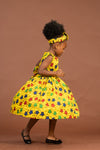 Taraji Ankara girls dress | Yellow stars African Print