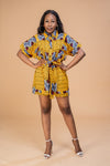 Rosa Ankara Playsuit | Yellow African Print