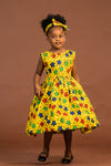 Taraji Ankara girls dress | Yellow stars African Print