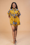 Rosa Ankara Playsuit | Yellow African Print